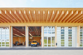 The work yard offers ample space for trucks, snow plows and other vehicles