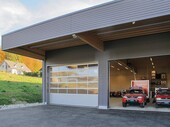 La structure en bois a été recouverte de tôles trapézoïdales