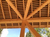 Half timber node: two truss structures converge here