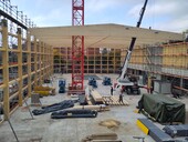 Installation of the roof trusses
